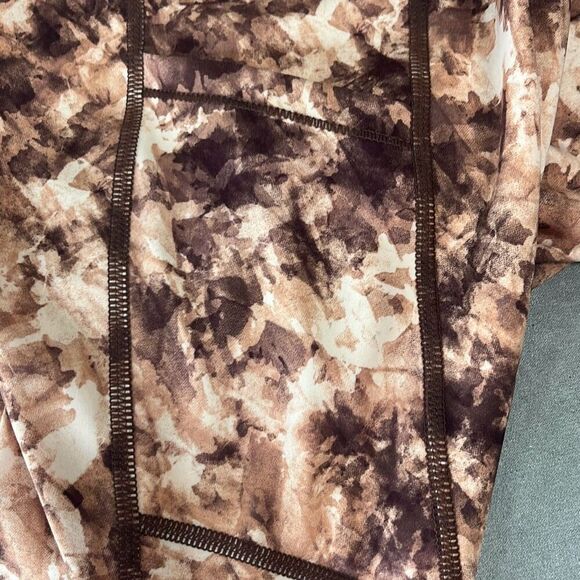 Calvin Klein Performance 7/8 Leggings Brown Tan Tie Dye High Waist XS NWT $78 - Picture 3 of 10